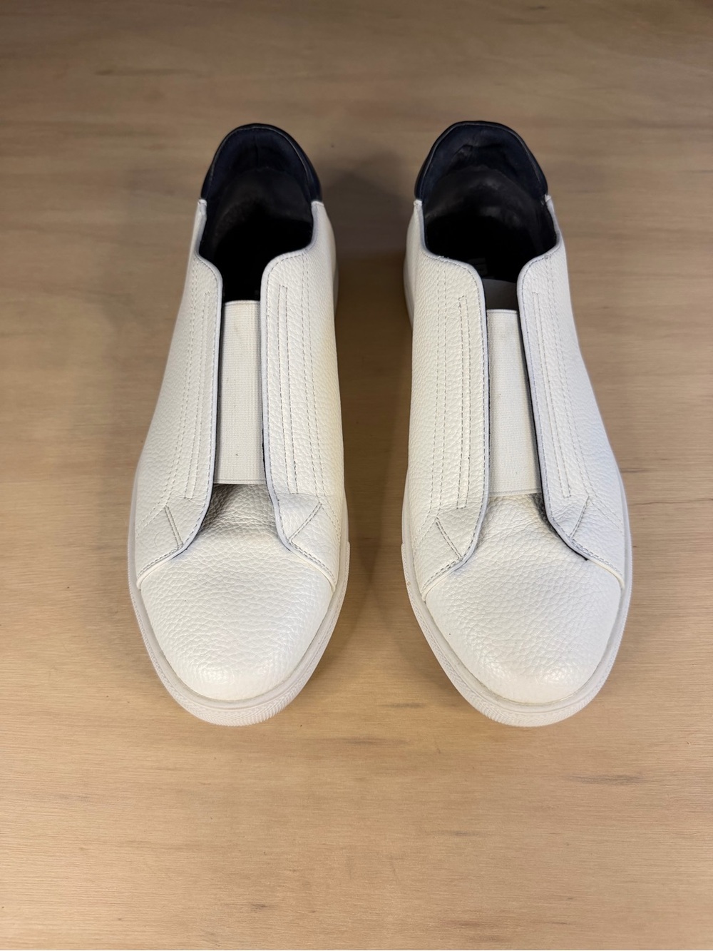 Unlisted White Leather Slip-On Loafers